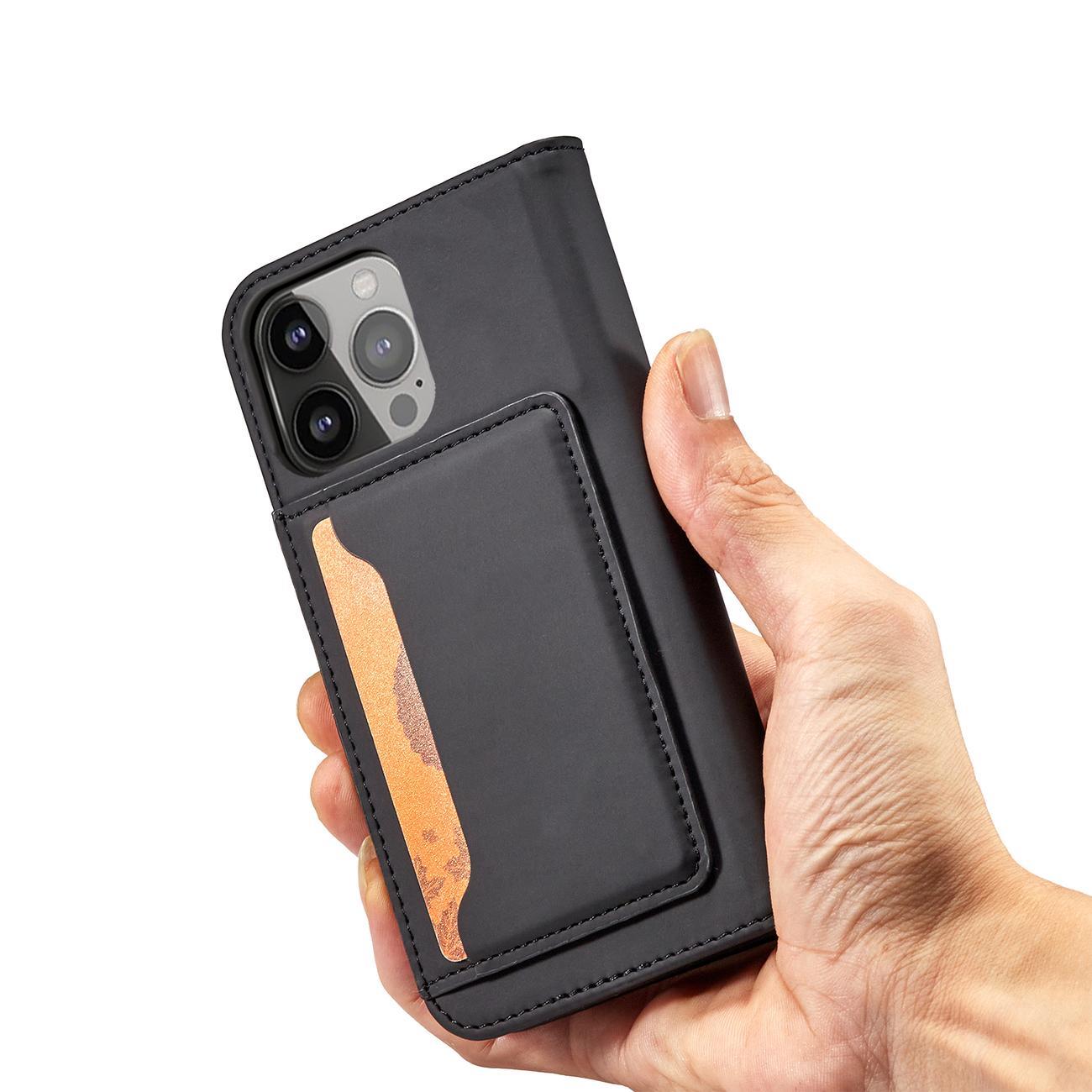 Magnet Korttikotelo iPhone 13 Pro Max Korttikotelo Kortti Lompakko Kortinhaltija Musta