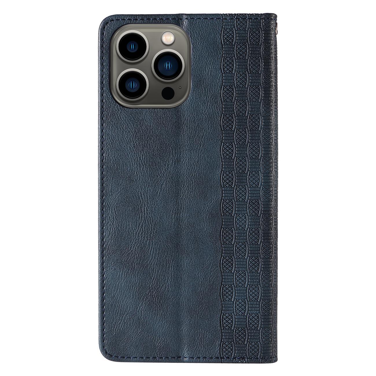 Magnet Hihna Kotelo iPhone 12 Pro pussi lompakko + Mini Lanyard riipus sininen