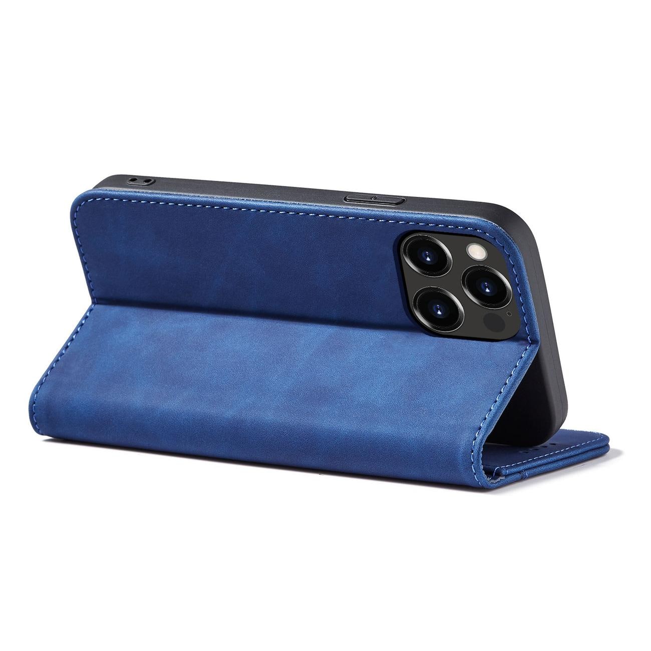 Magnet Fancy Case Case for iPhone 13 Pro Max Pouch kortti lompakko kortinhaltija sininen