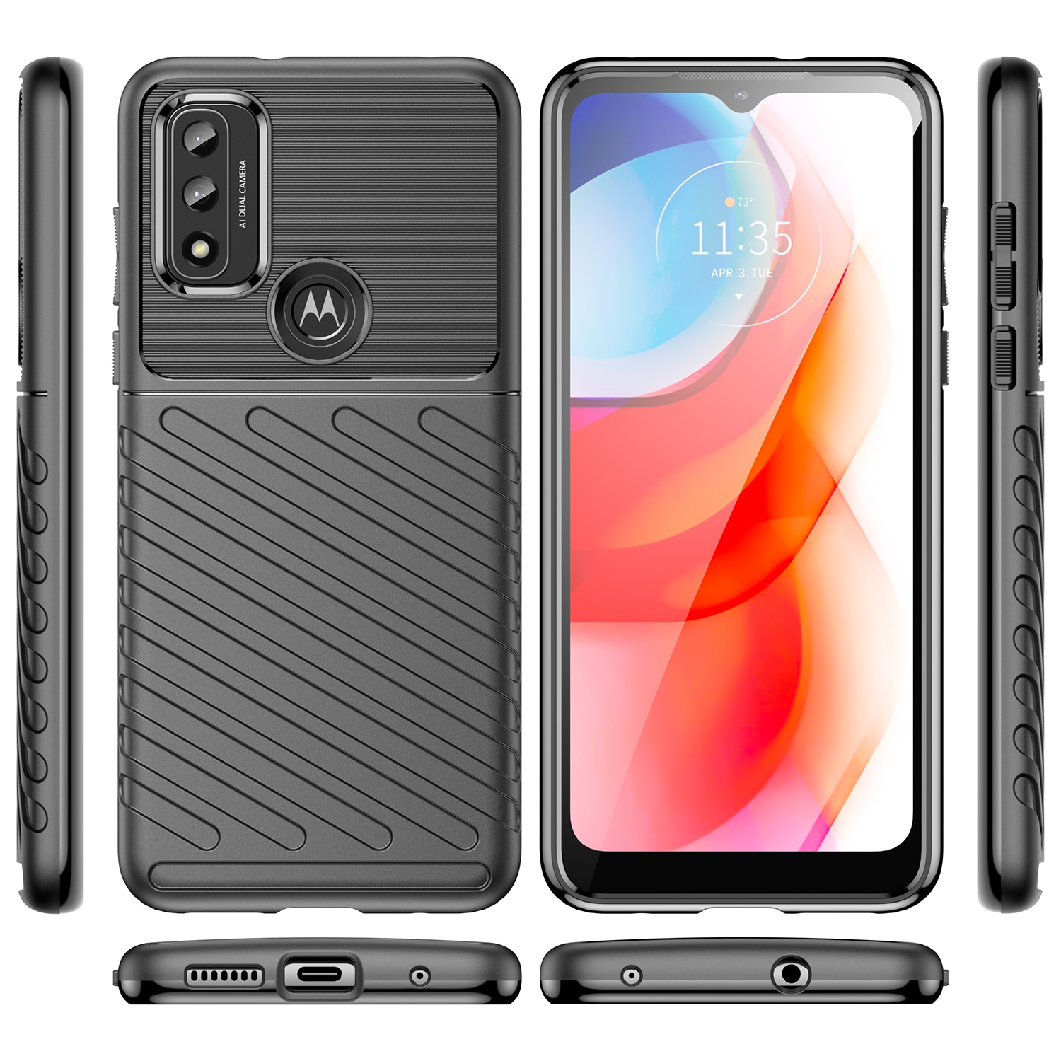 Thunder Case joustava panssaroitu suojus Motorola Moto G Play 2022 musta