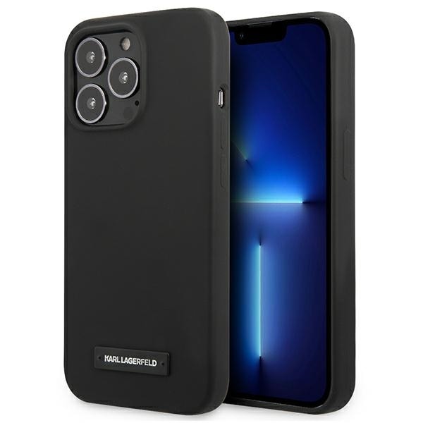Karl Lagerfeld Silikoni Plaque Case for iPhone 13 Pro Max - Musta