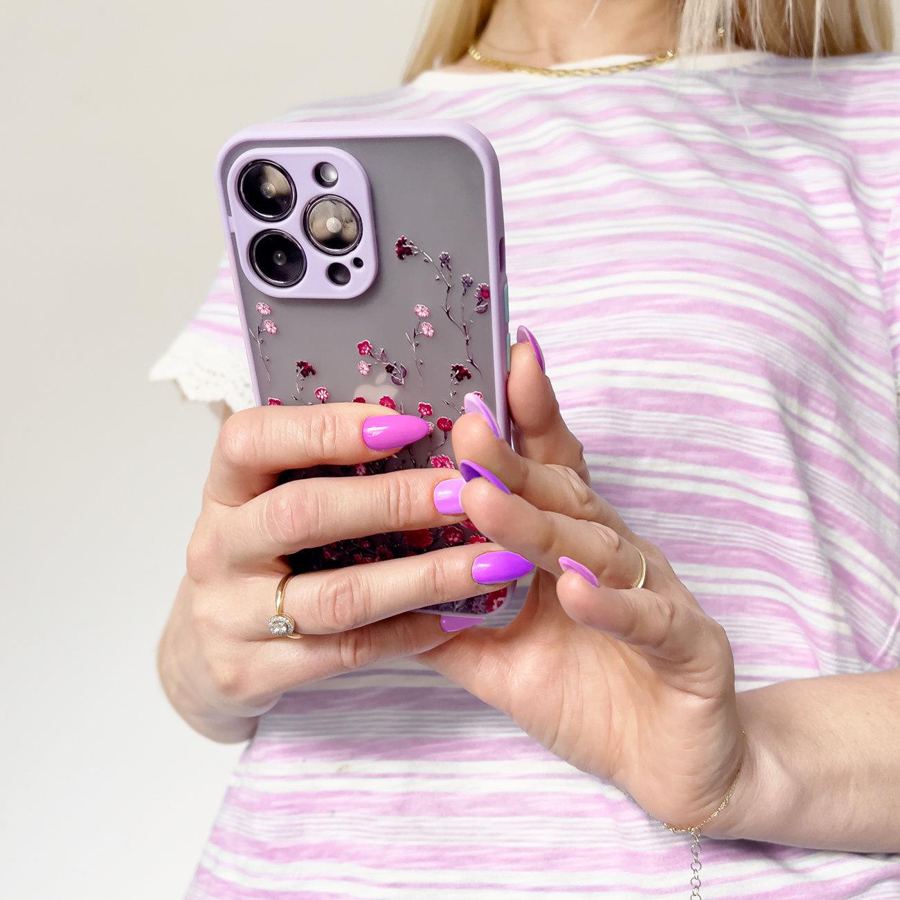 Design Kotelo iPhone 12 Pro Max kukka tapauksessa vaaleansininen vaaleansininen