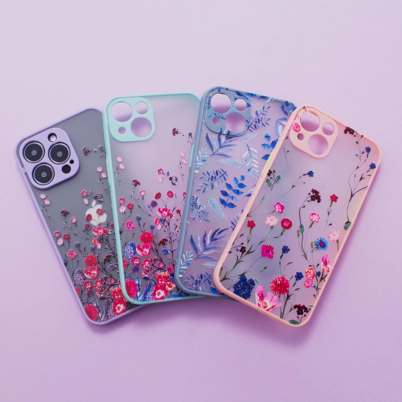 Design Kotelo iPhone 12 Pro Max kukka tapauksessa vaaleansininen vaaleansininen