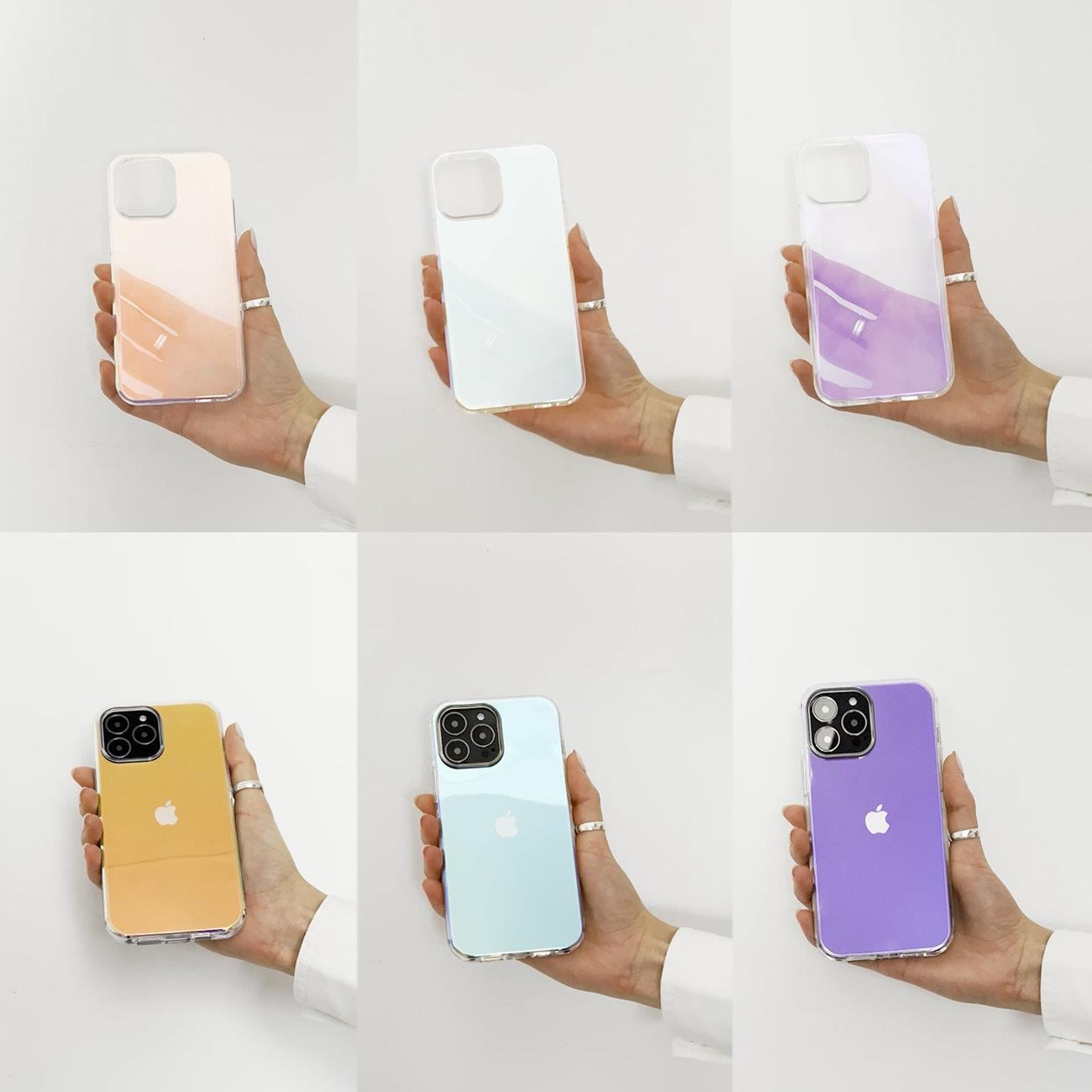 Aurora Case tapauksessa iPhone 12 geeli neon kansi violetti