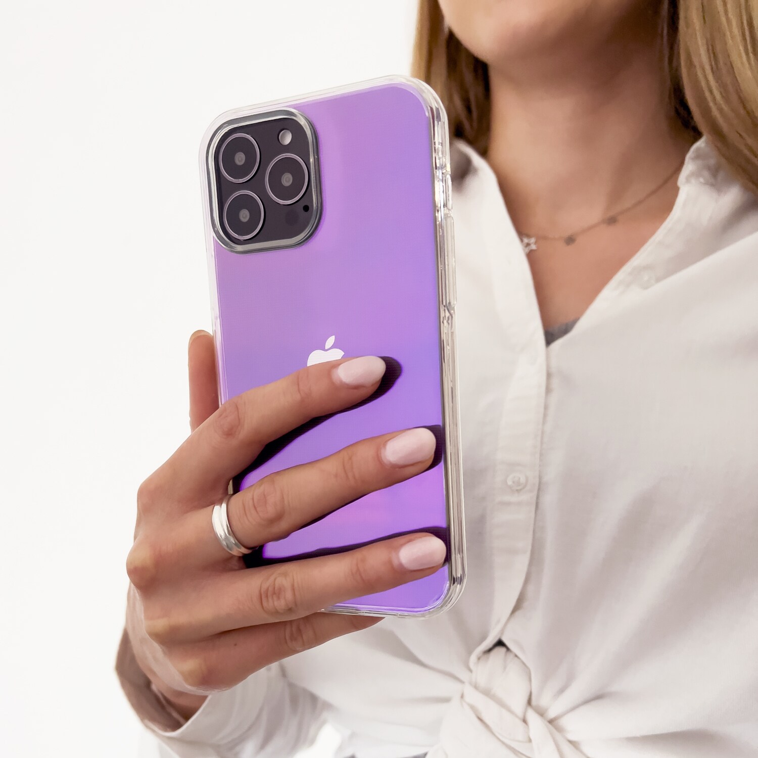 Aurora Case tapauksessa iPhone 13 geeli neon kansi violetti