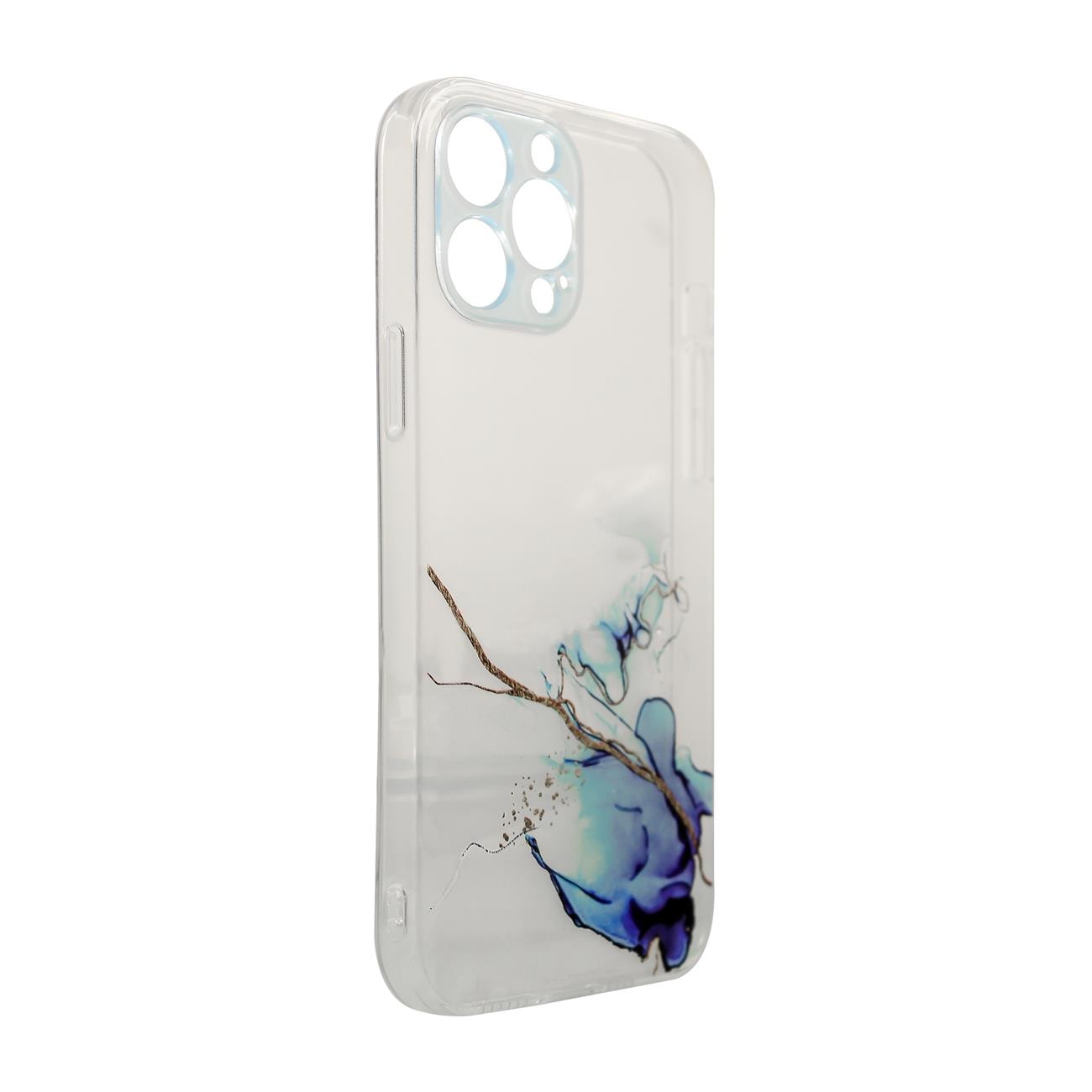 Marble Case for iPhone 12 Pro Max Gel Cover Marble Blue -suojus sininen