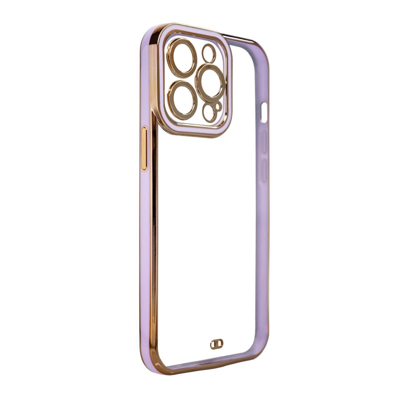 Muoti Kotelo Kotelo Samsung Galaxy A12 5G Gold Frame Gel Cover Violetti