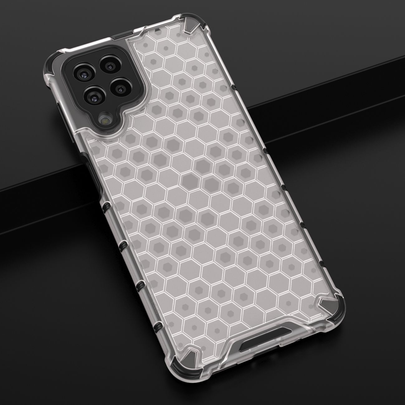 Honeycomb tapauksessa panssaroitu kansi geelirunko Samsung Galaxy M53 5G läpinäkyvää varten