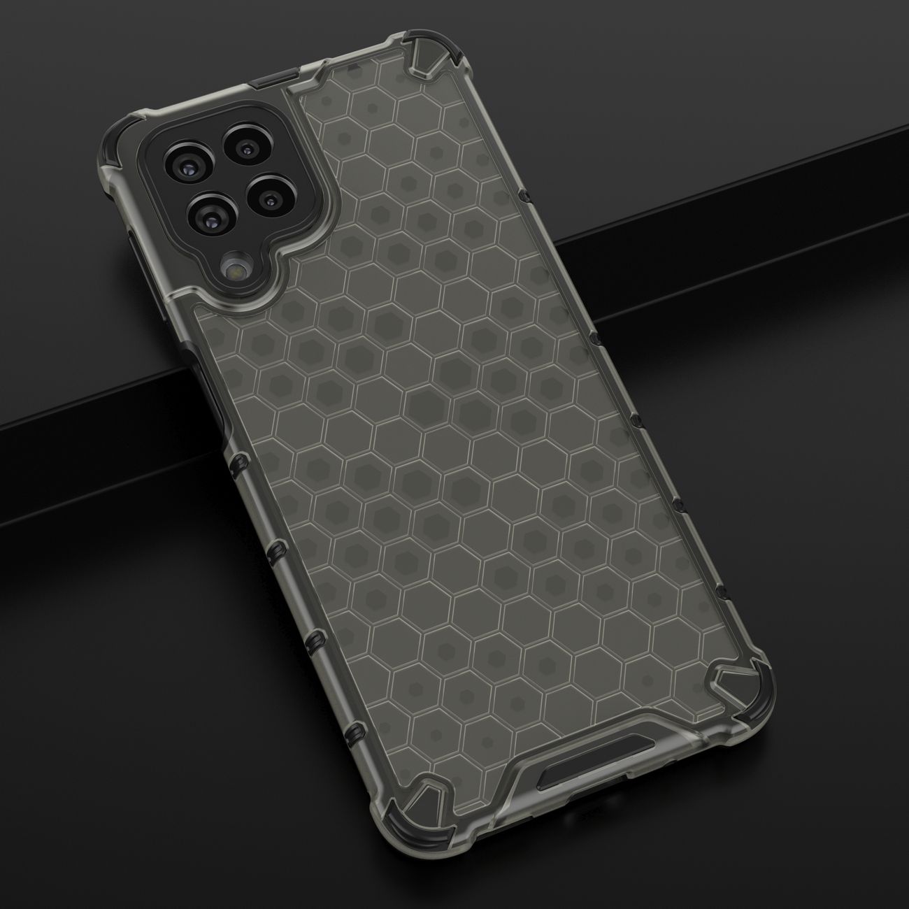 Honeycomb tapauksessa panssaroitu kansi geelirunko Samsung Galaxy M53 5G musta