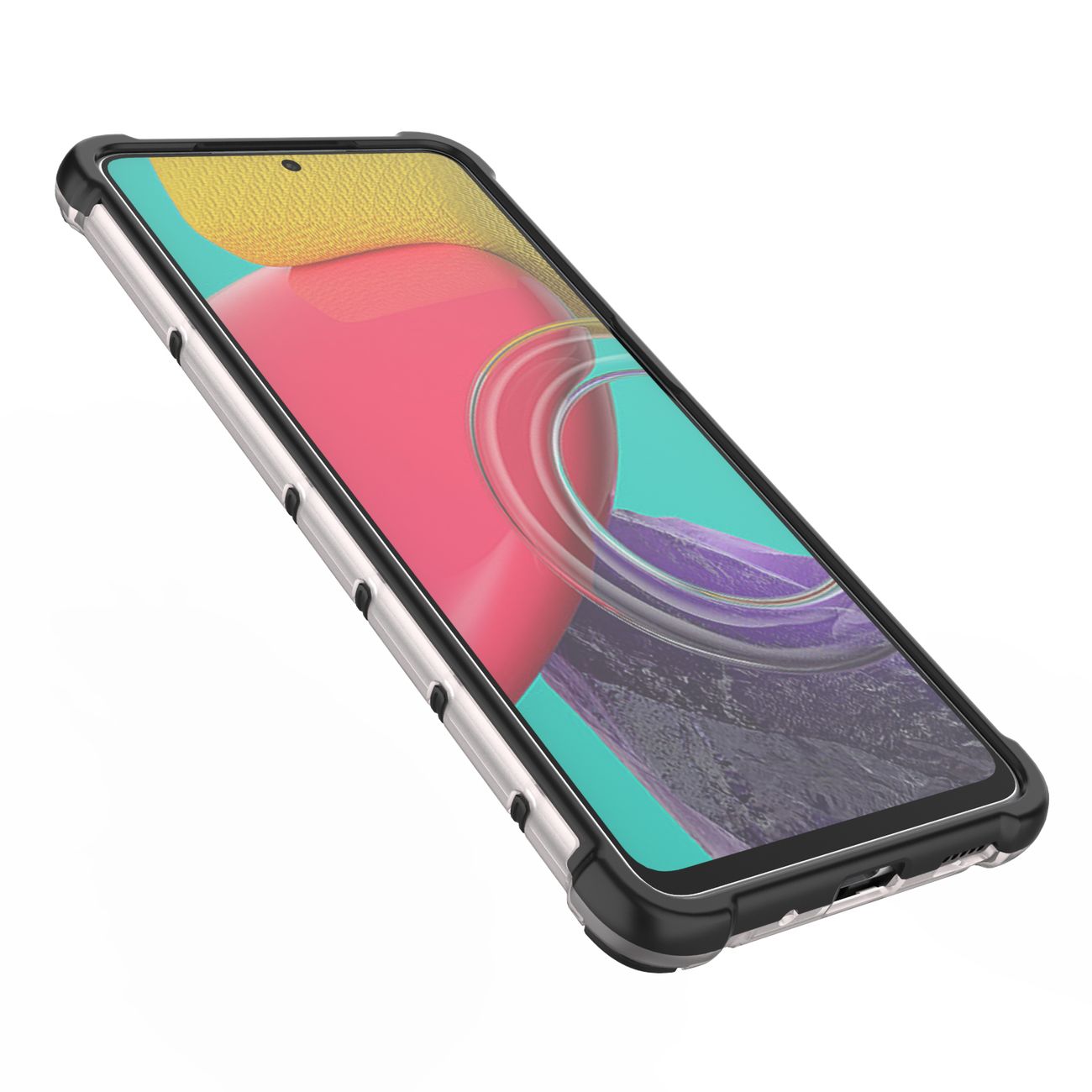 Honeycomb tapauksessa panssaroitu kansi geelirunko Samsung Galaxy M53 5G musta