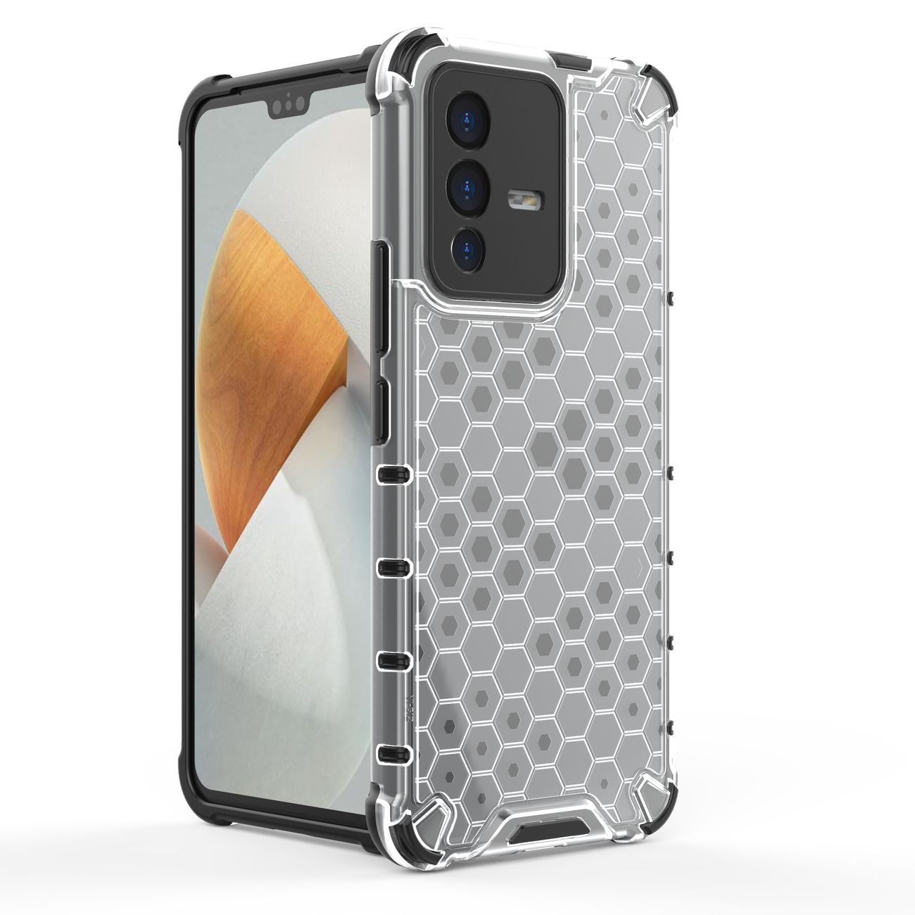 Honeycomb kotelo panssaroitu kansi geelirunko Vivo V23 5G musta