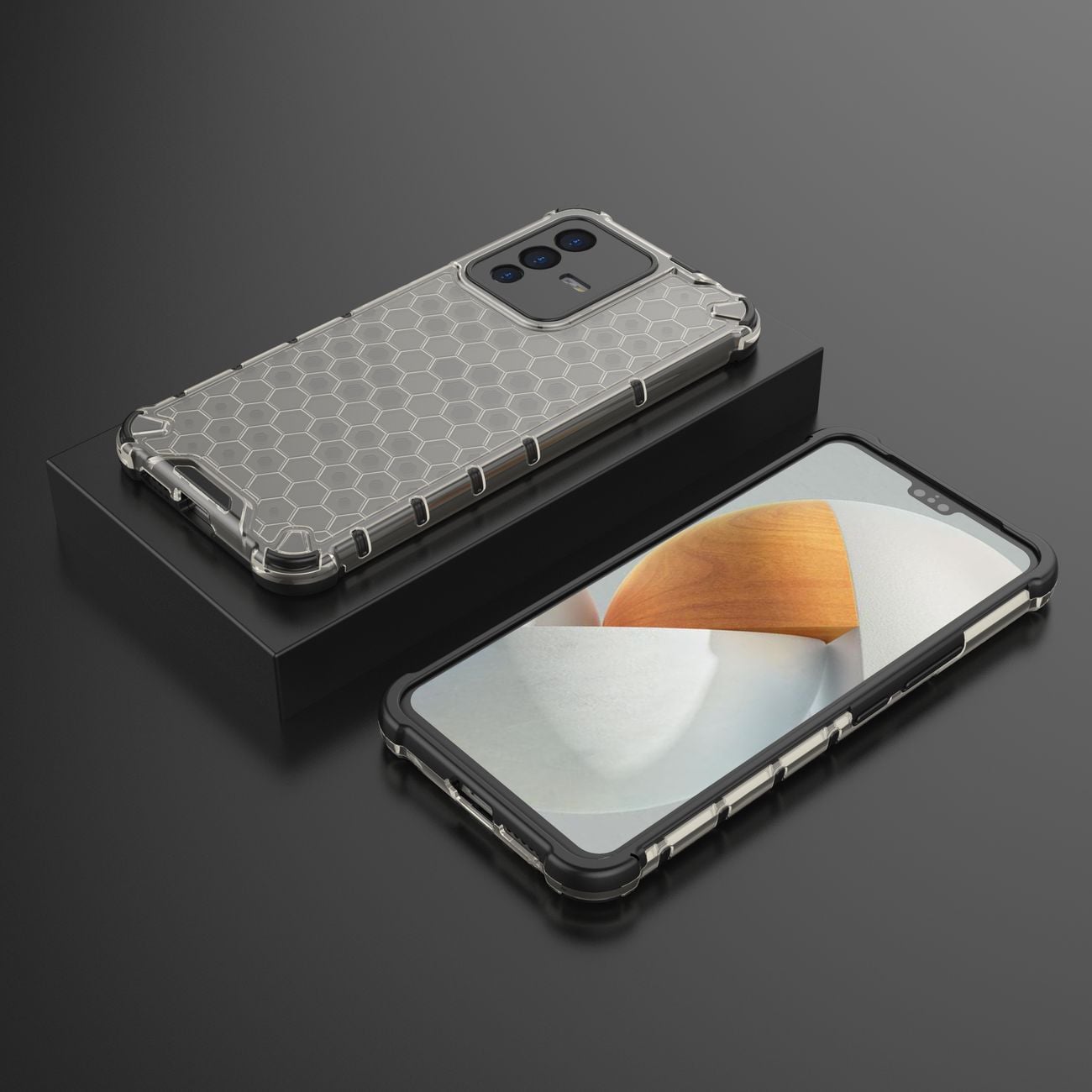 Honeycomb kotelo panssaroitu kansi geelirunko Vivo V23 5G musta