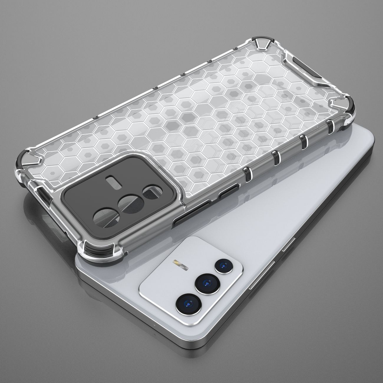Honeycomb kotelo panssaroitu kansi geelirunko Vivo V23 5G musta