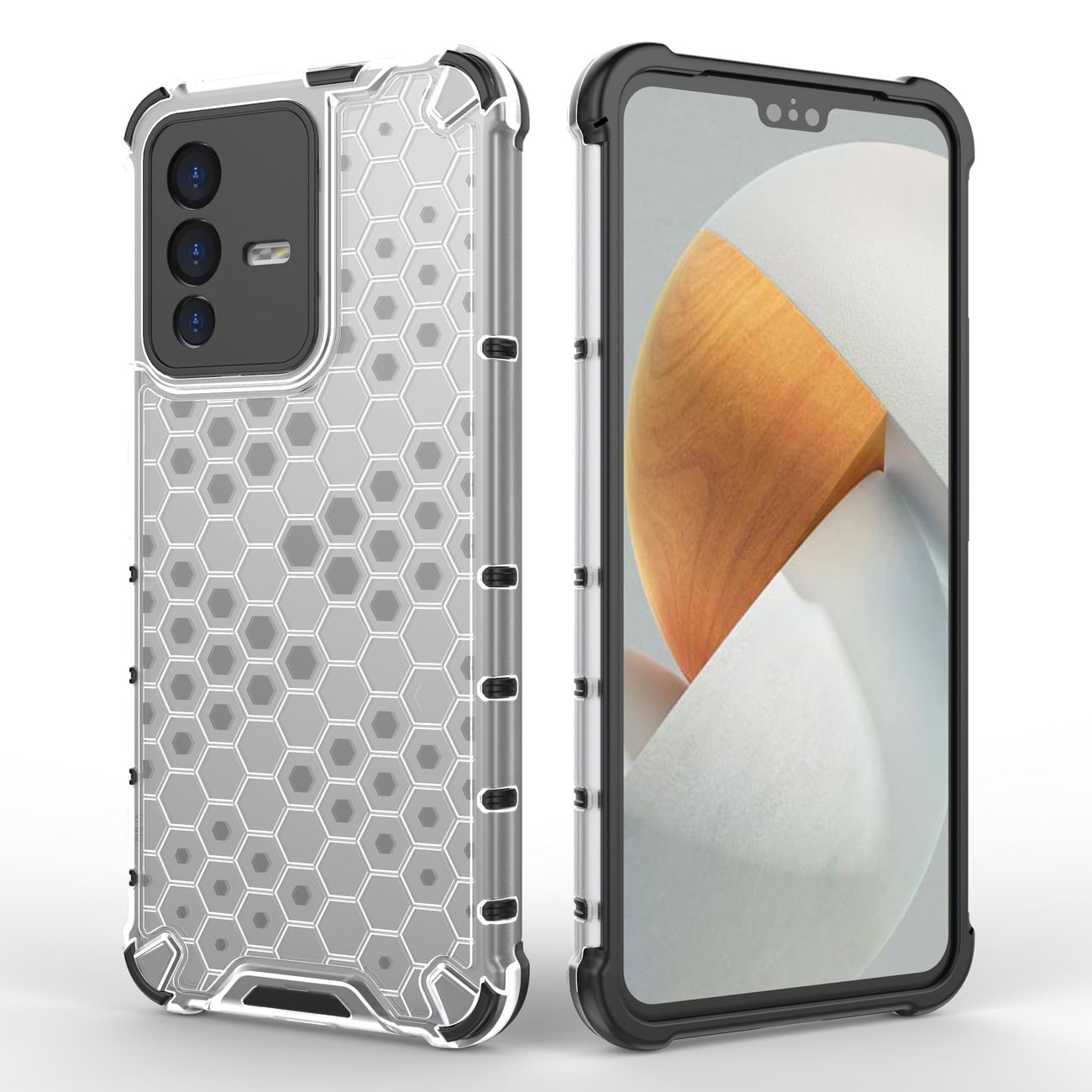 Honeycomb kotelo panssaroitu kansi geelirunko Vivo V23 5G musta