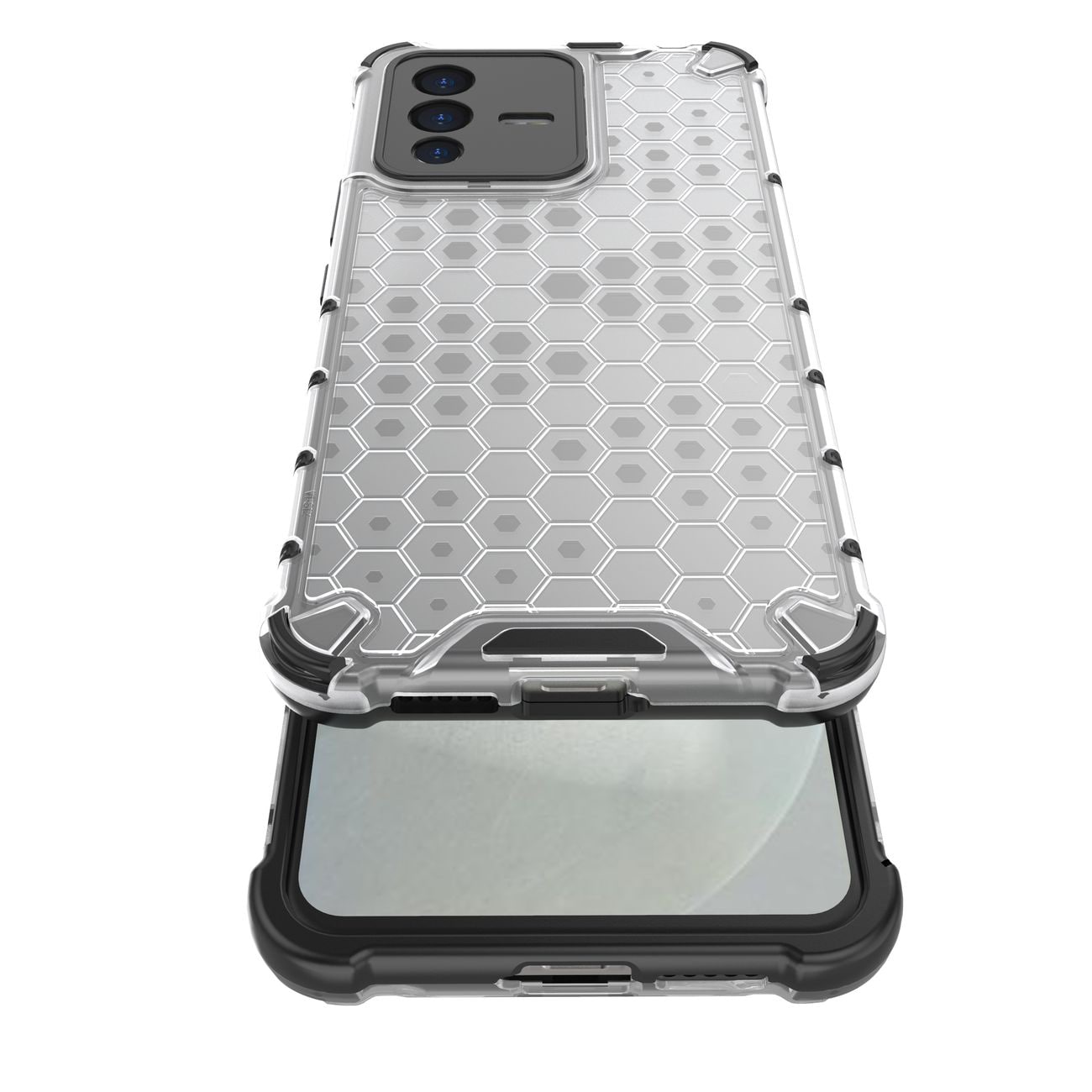 Honeycomb kotelo panssaroitu kansi geelirunko Vivo V23 5G läpinäkyvää