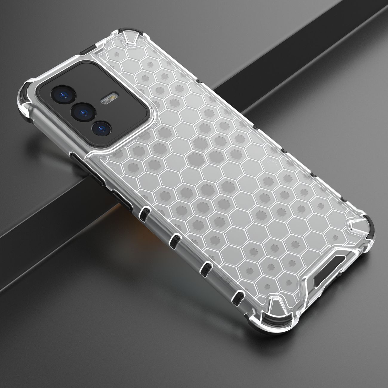 Honeycomb kotelo panssaroitu kansi geelirunko Vivo V23 5G läpinäkyvää