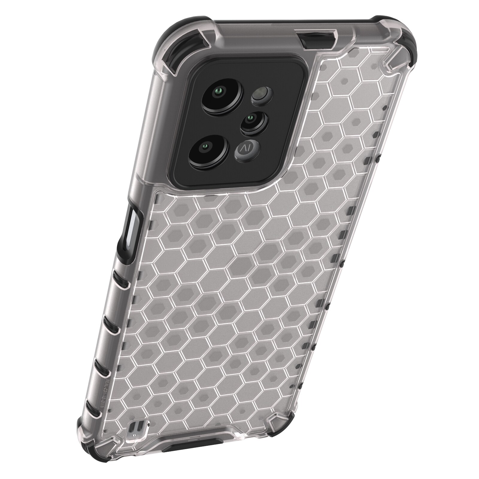 Honeycomb-kotelo panssaroitu kansi, jossa on geelikehys Realme C31 läpinäkyvä