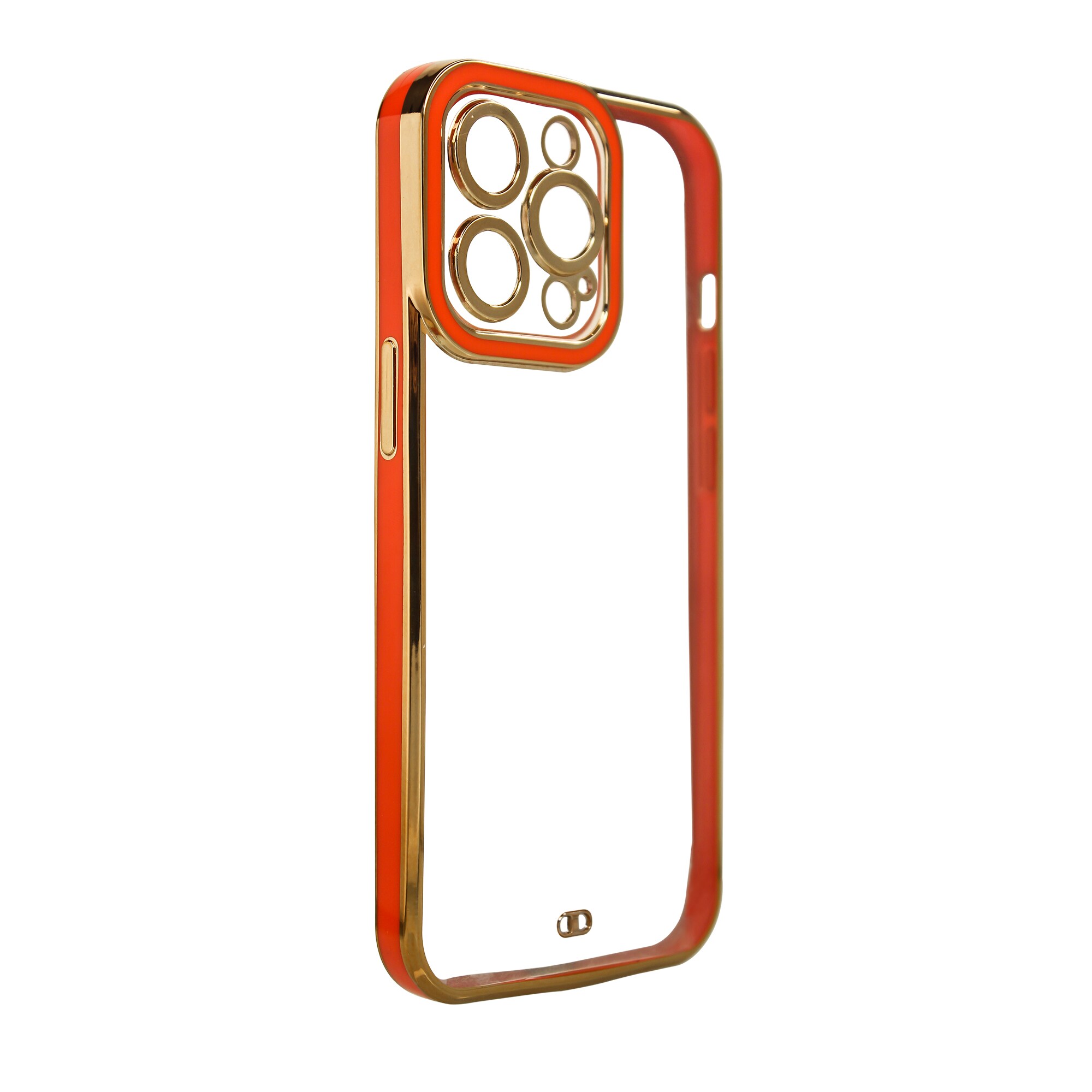 Muoti Kotelo iPhone 13 Pro Max Gold Frame Gel Cover Punainen