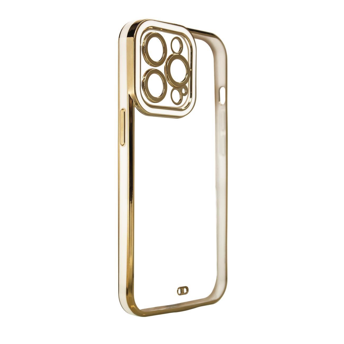 Muoti Kotelo Kotelo Samsung Galaxy A12 5G Gold Frame Gel Cover Valkoinen