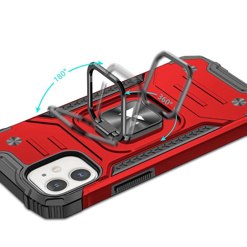 Wozinsky Ring Armor iPhone 14 Plus panssaroitu kansi magneettinen rengas punainen