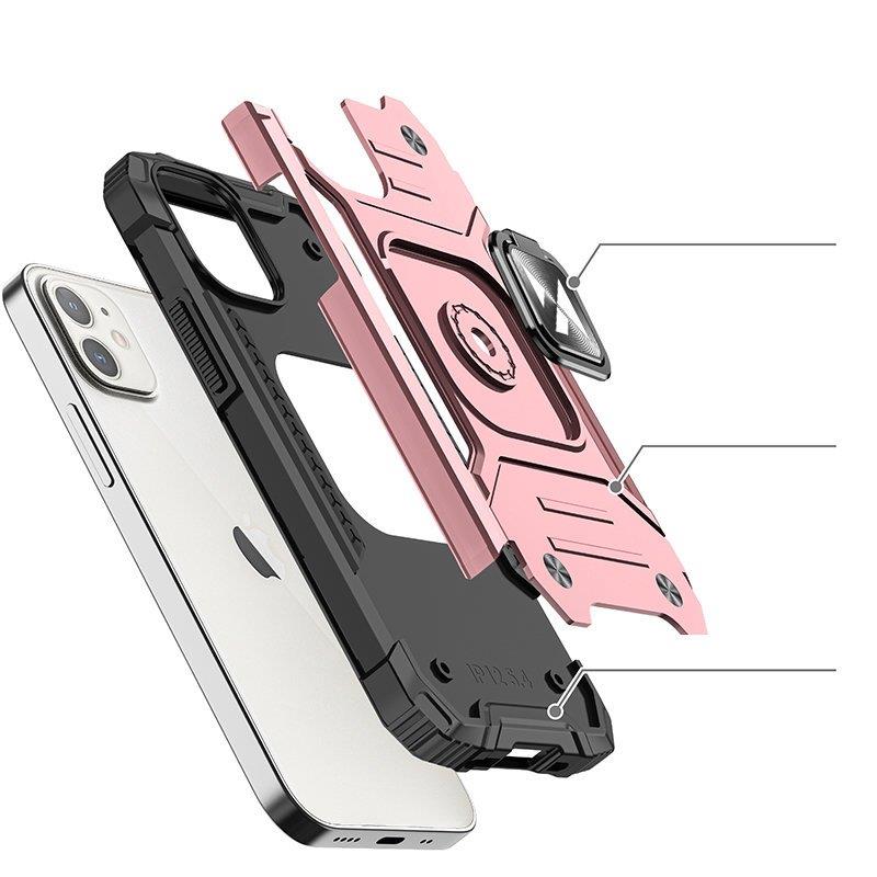 Wozinsky Ring Armor iPhone 14 kotelo panssaroitu kansi magneettinen haltija rengas kultainen