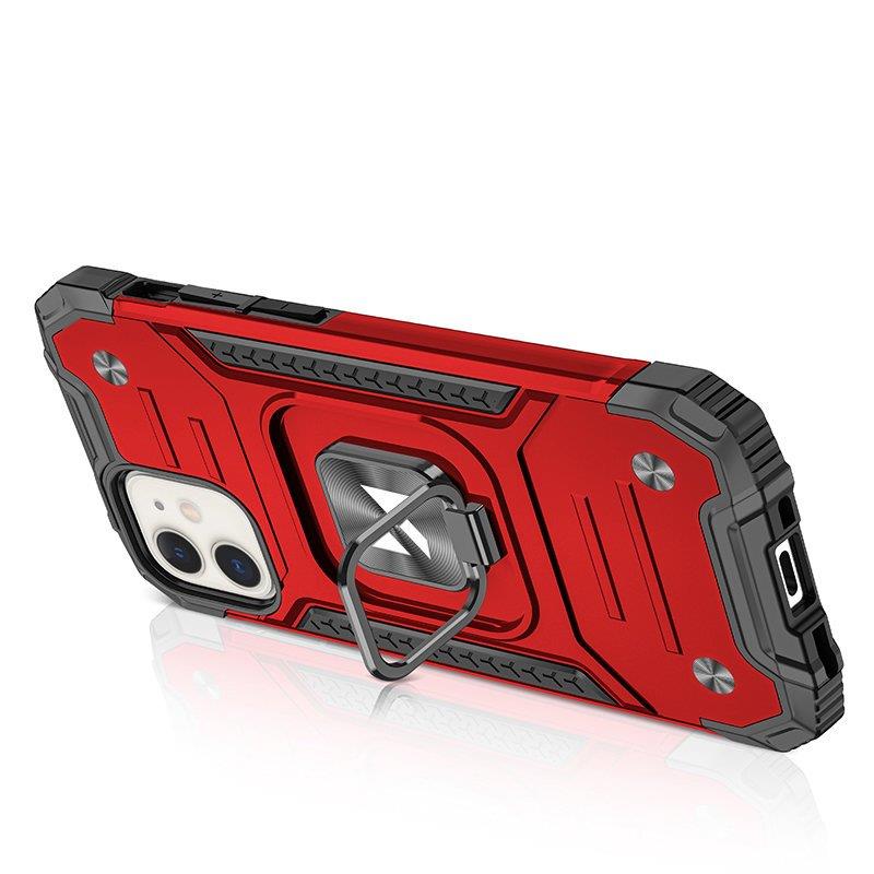 Wozinsky Ring Armor kotelo iPhone 14 panssaroitu kansi magneettinen haltija rengas punainen