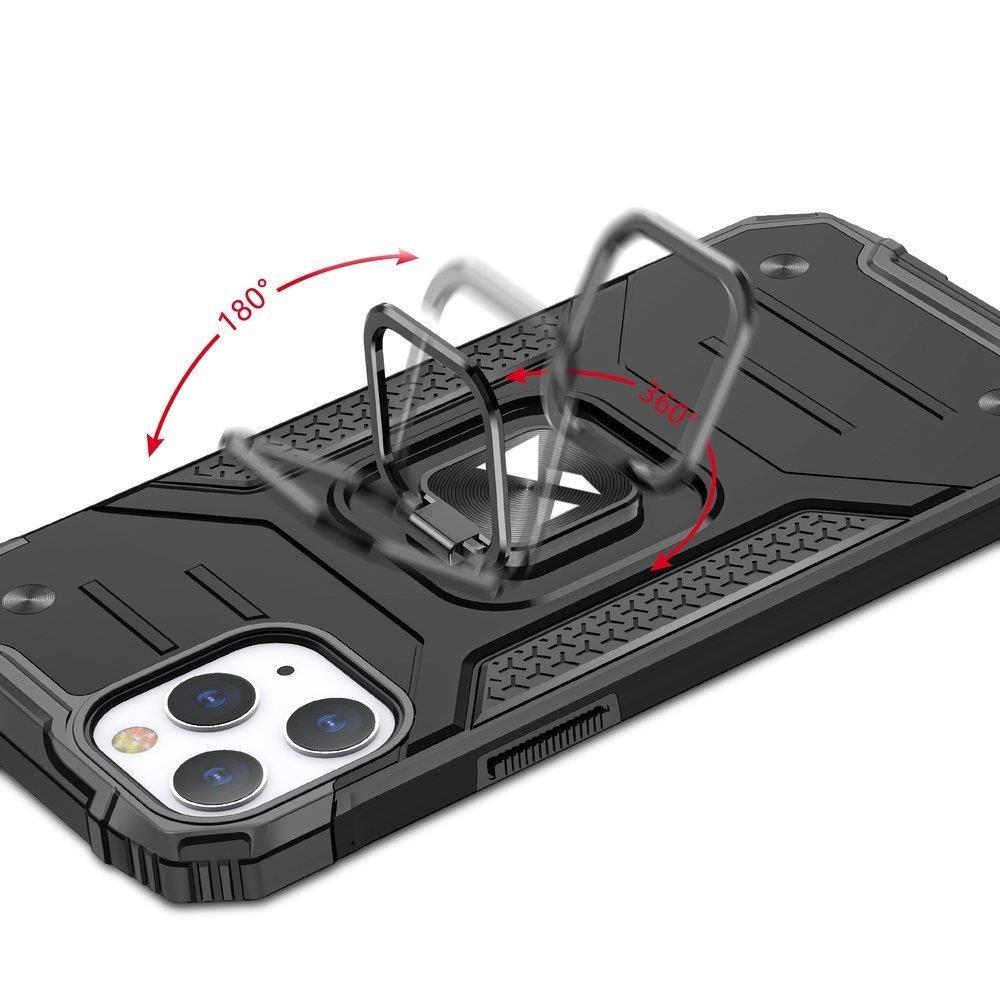 Wozinsky Ring Armor iPhone 14 Pro Max panssaroitu kansi magneettinen rengas punainen