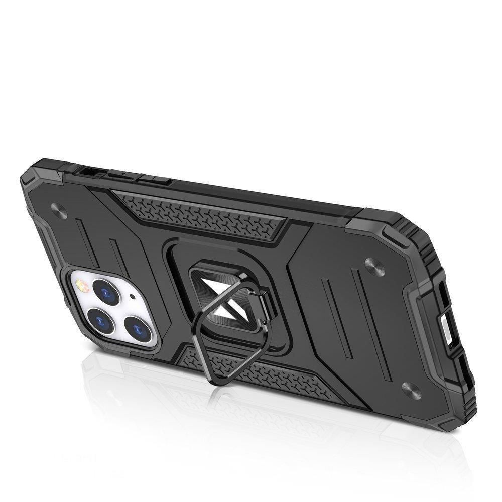 Wozinsky Ring Armor kotelo iPhone 14 Pro panssaroitu kansi magneettinen haltija rengas hopea