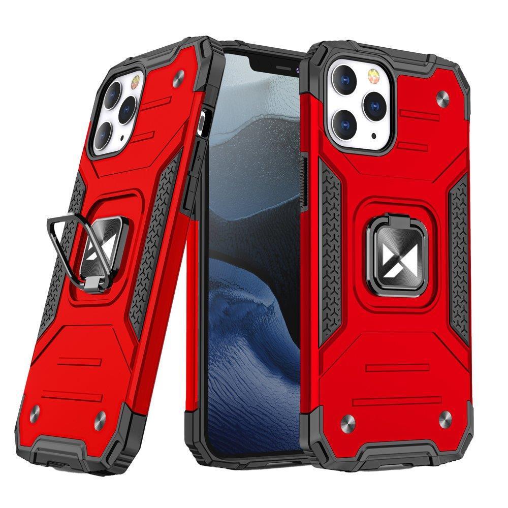 Wozinsky Ring Armor kotelo iPhone 14 Pro panssaroitu kansi magneettinen pidike rengas punainen