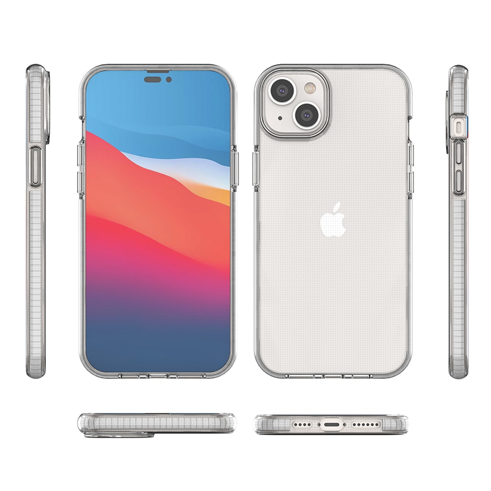 Spring Case tapauksessa iPhone 14 Plus silikoni tapauksessa kehys musta