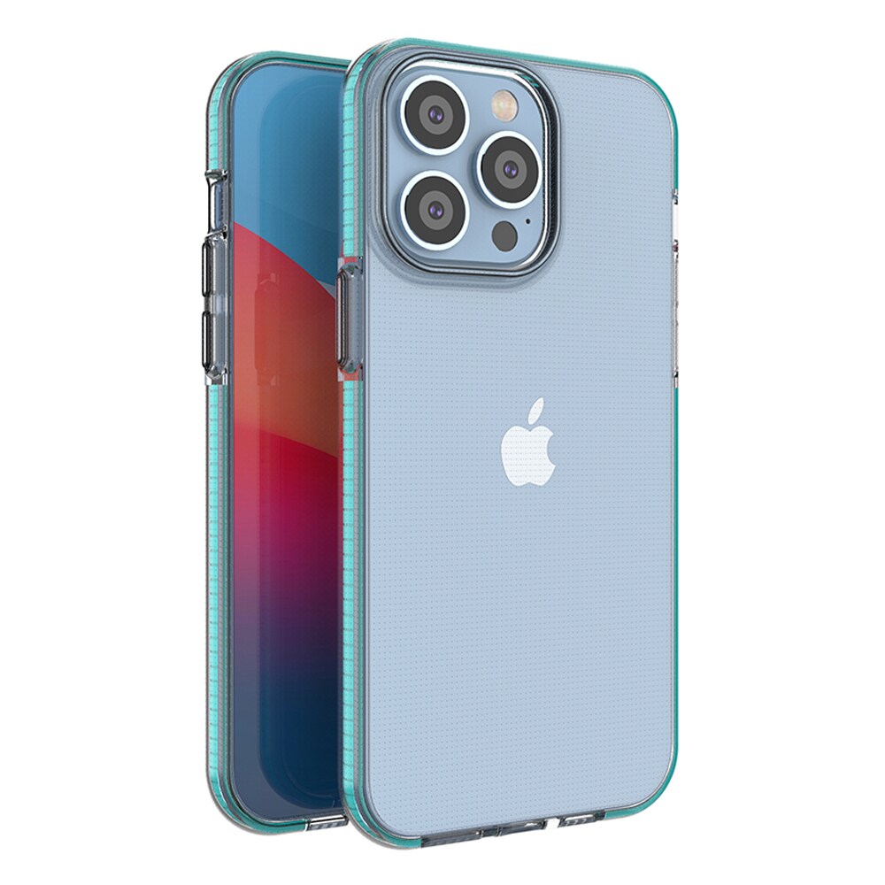 Kevät Kotelo iPhone 14 Pro Max silikonisuojus kehyksellä vaaleansininen vaaleansininen