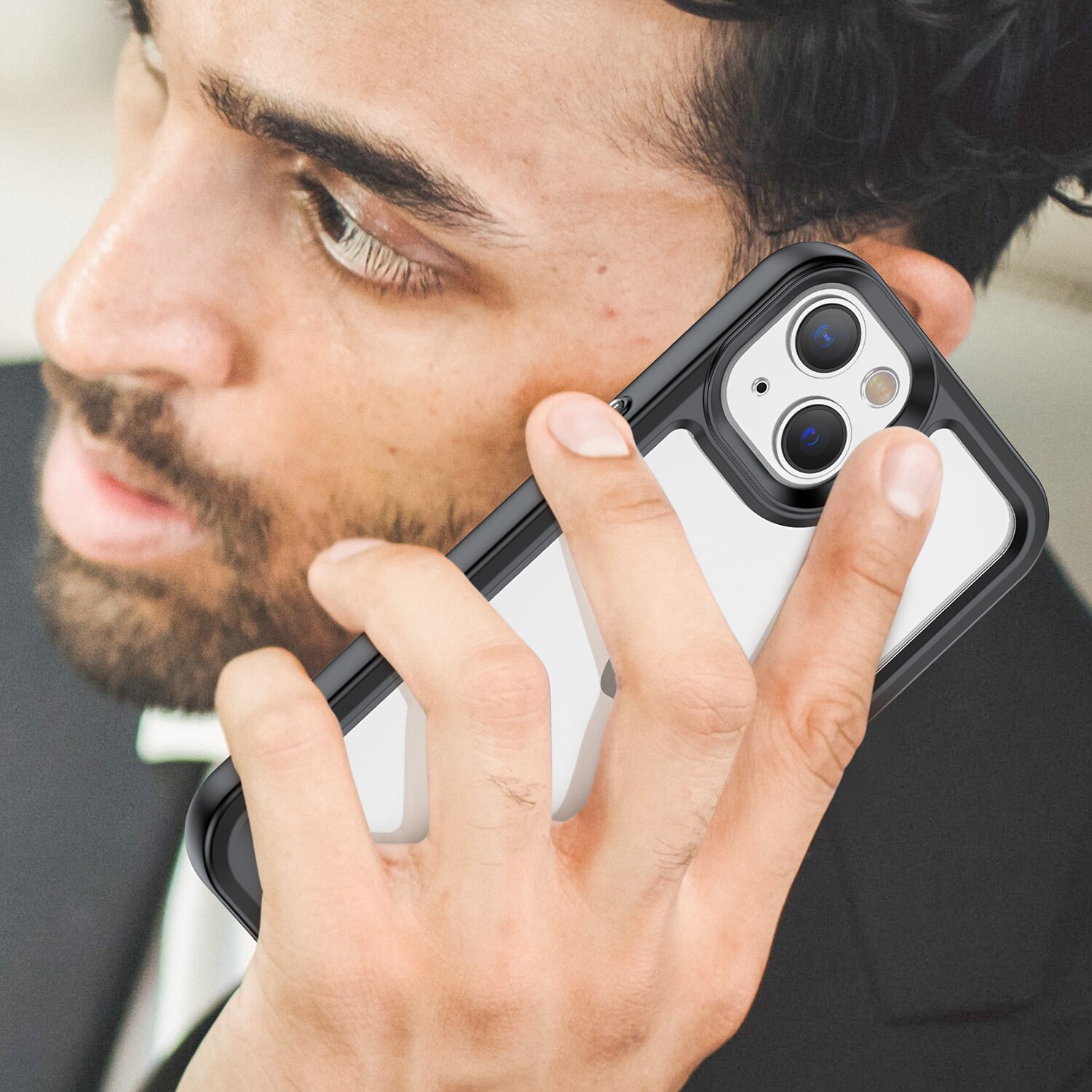 Outer Space Case iPhone 14 Plus kova kansi geelikehyksellä musta
