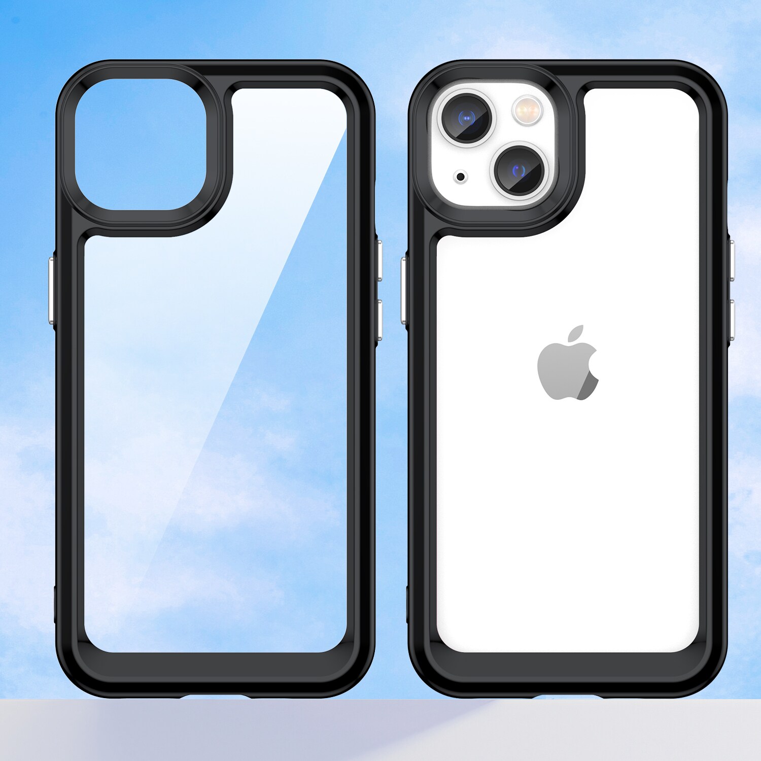 Outer Space Case iPhone 14 Plus kova kansi geelikehyksellä musta
