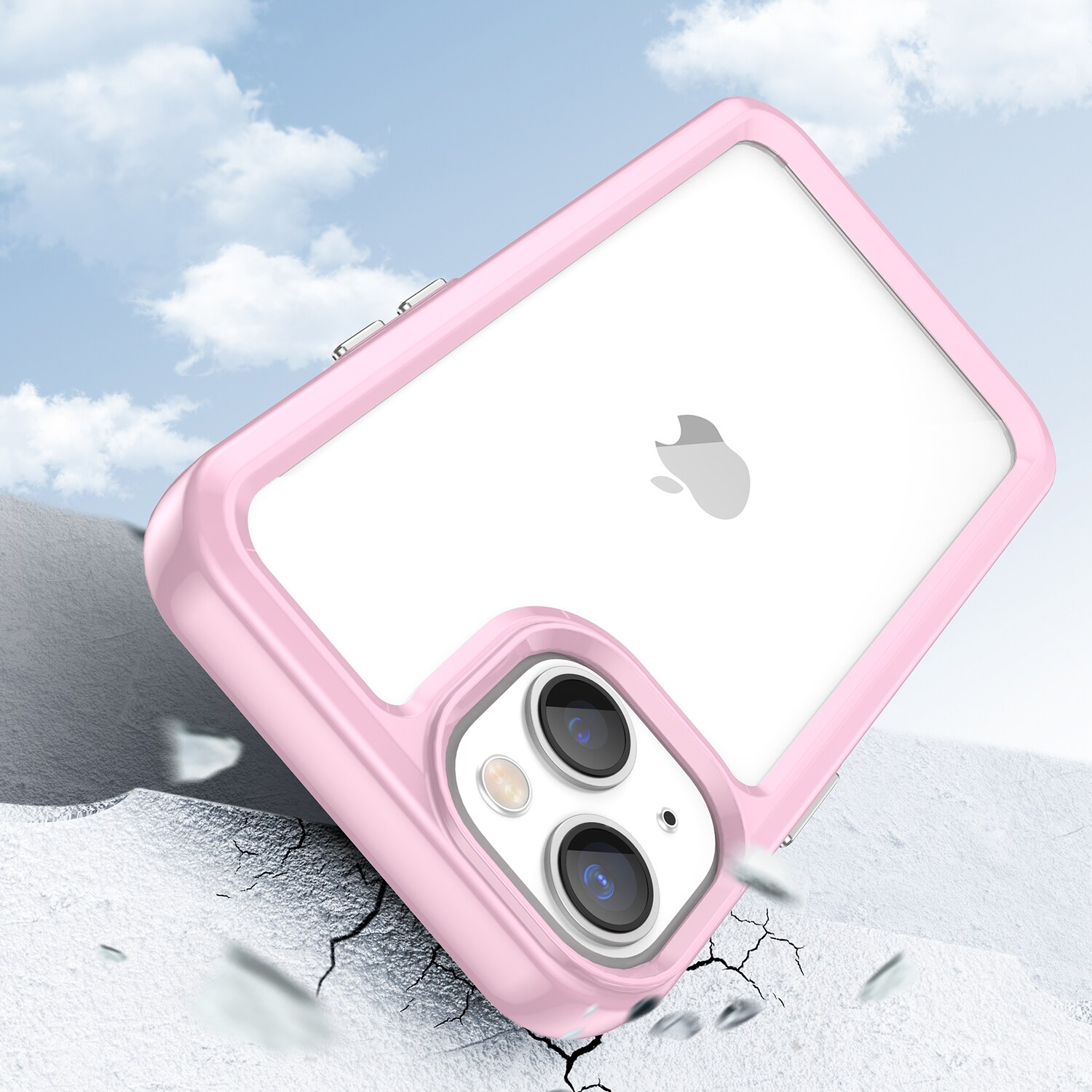 Outer Space Case iPhone 14 Plus kova suojakotelo geelikehyksellä vaaleanpunainen