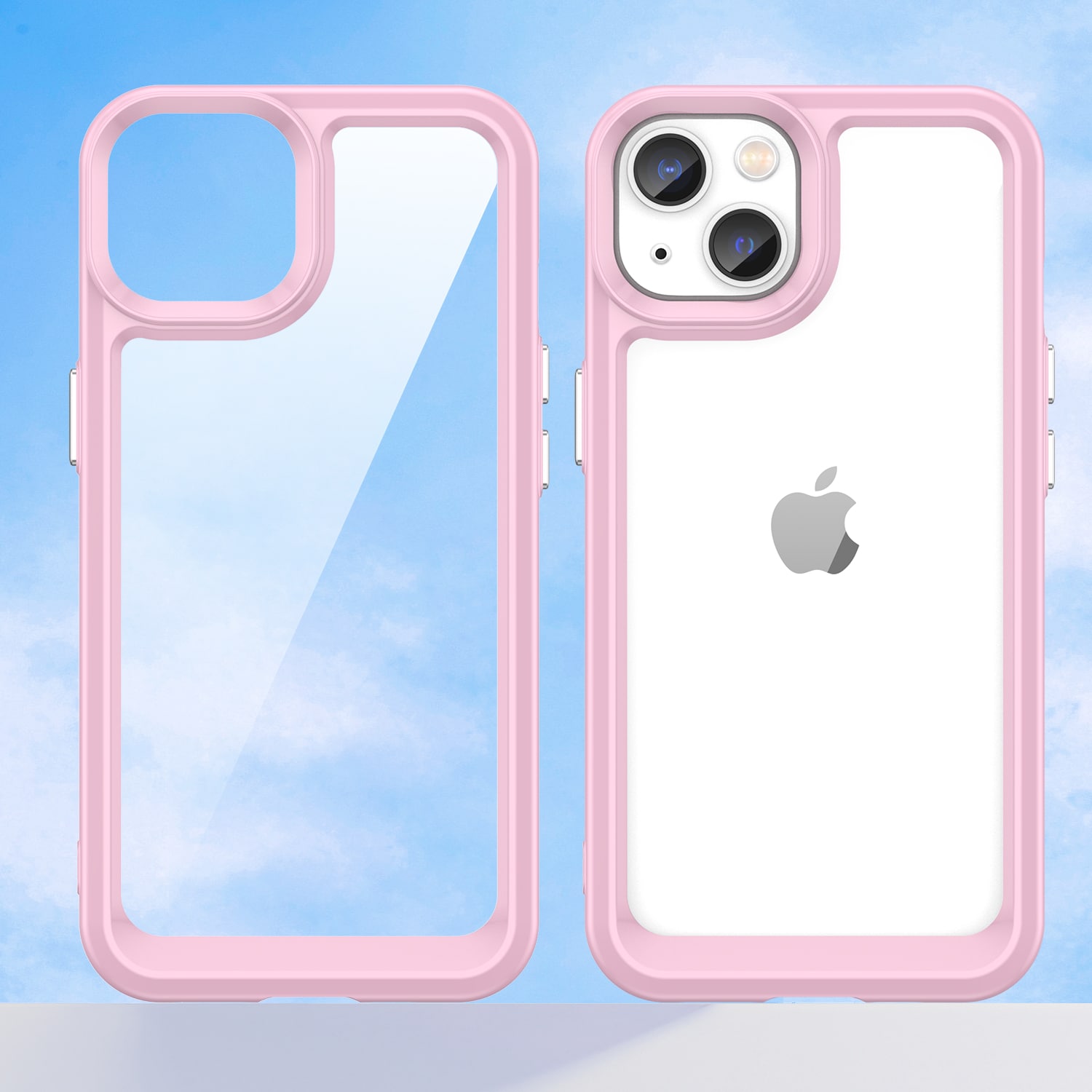 Outer Space Case iPhone 14 Plus kova suojakotelo geelikehyksellä vaaleanpunainen