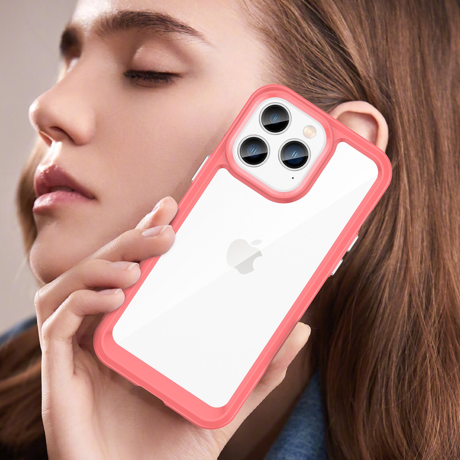 Outer Space Case iPhone 14 Pro kova suojus geelikehyksellä punainen
