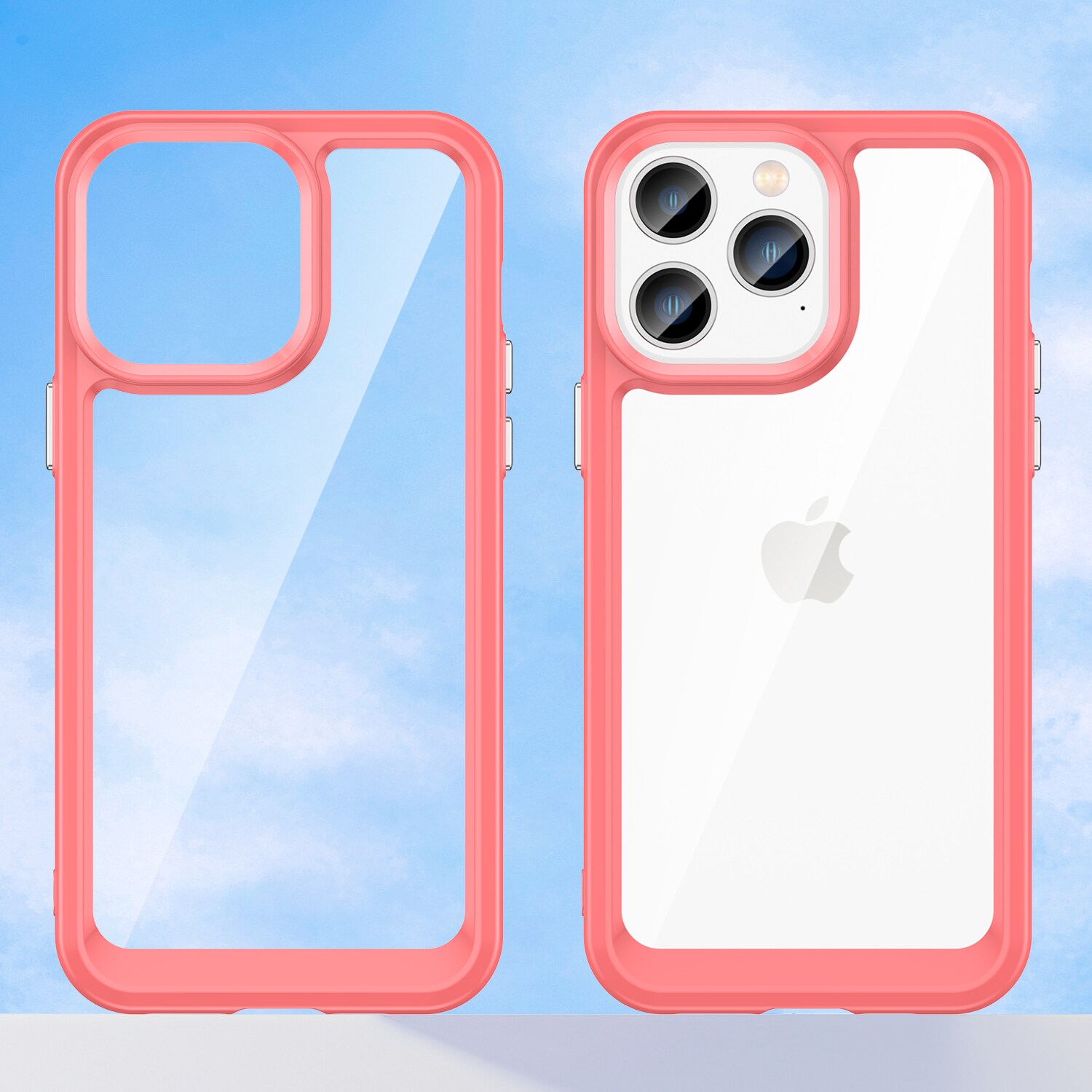 Outer Space Case iPhone 14 Pro kova suojus geelikehyksellä punainen