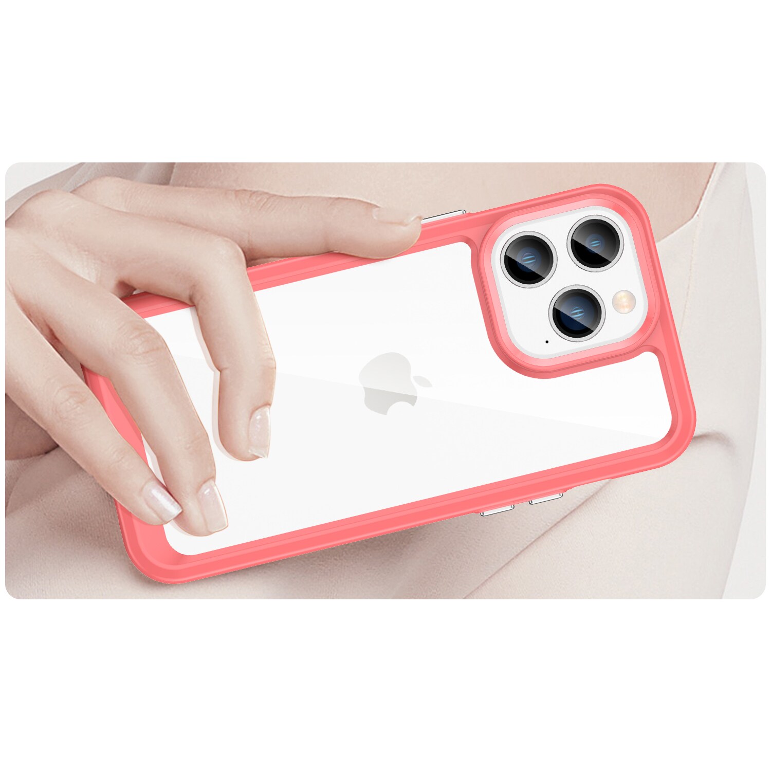Outer Space Case iPhone 14 Pro Max kova suojus geelikehyksellä punainen