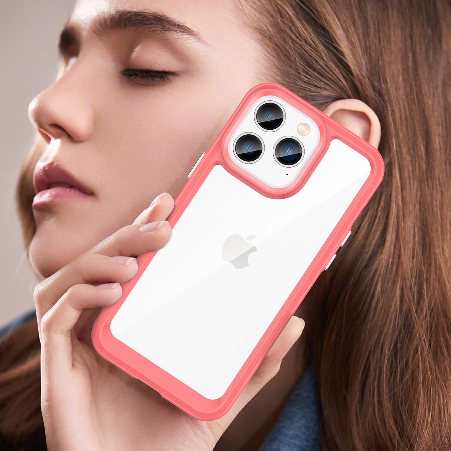 Outer Space Case iPhone 14 Pro Max kova suojus geelikehyksellä punainen