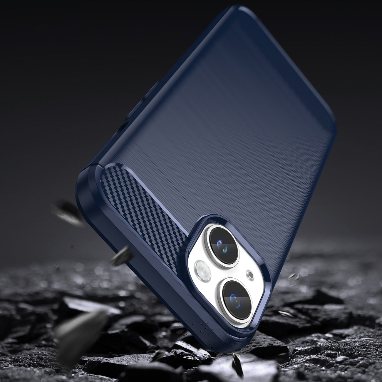Carbon Kotelo iPhone 14 Plus joustava geeli takakuori sininen