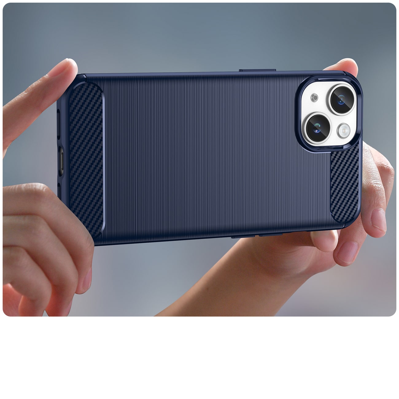 Carbon Kotelo iPhone 14 Plus joustava geeli takakuori sininen