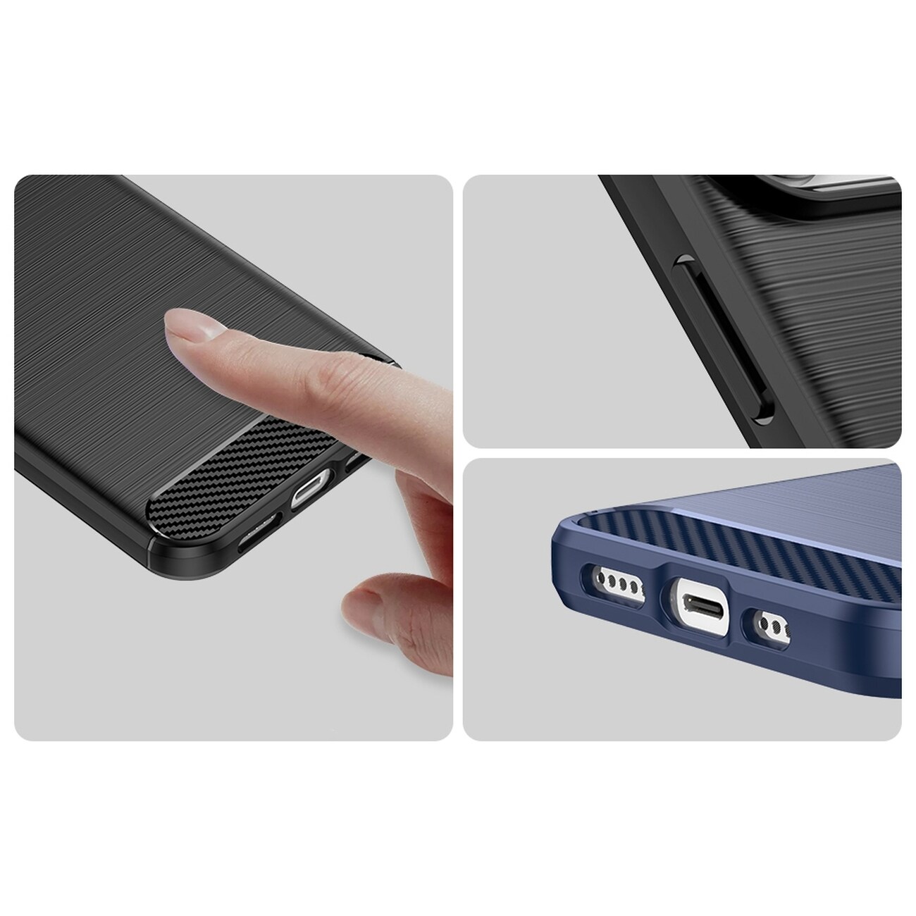 Carbon Case iPhone 14 Pro joustava geelinen takakuori musta