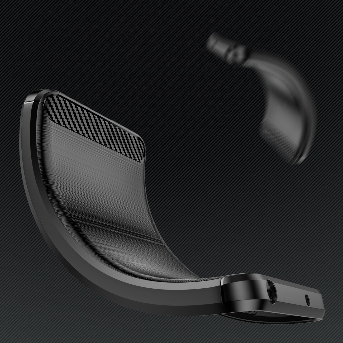 Carbon Case iPhone 14 Pro joustava geelinen takakuori musta