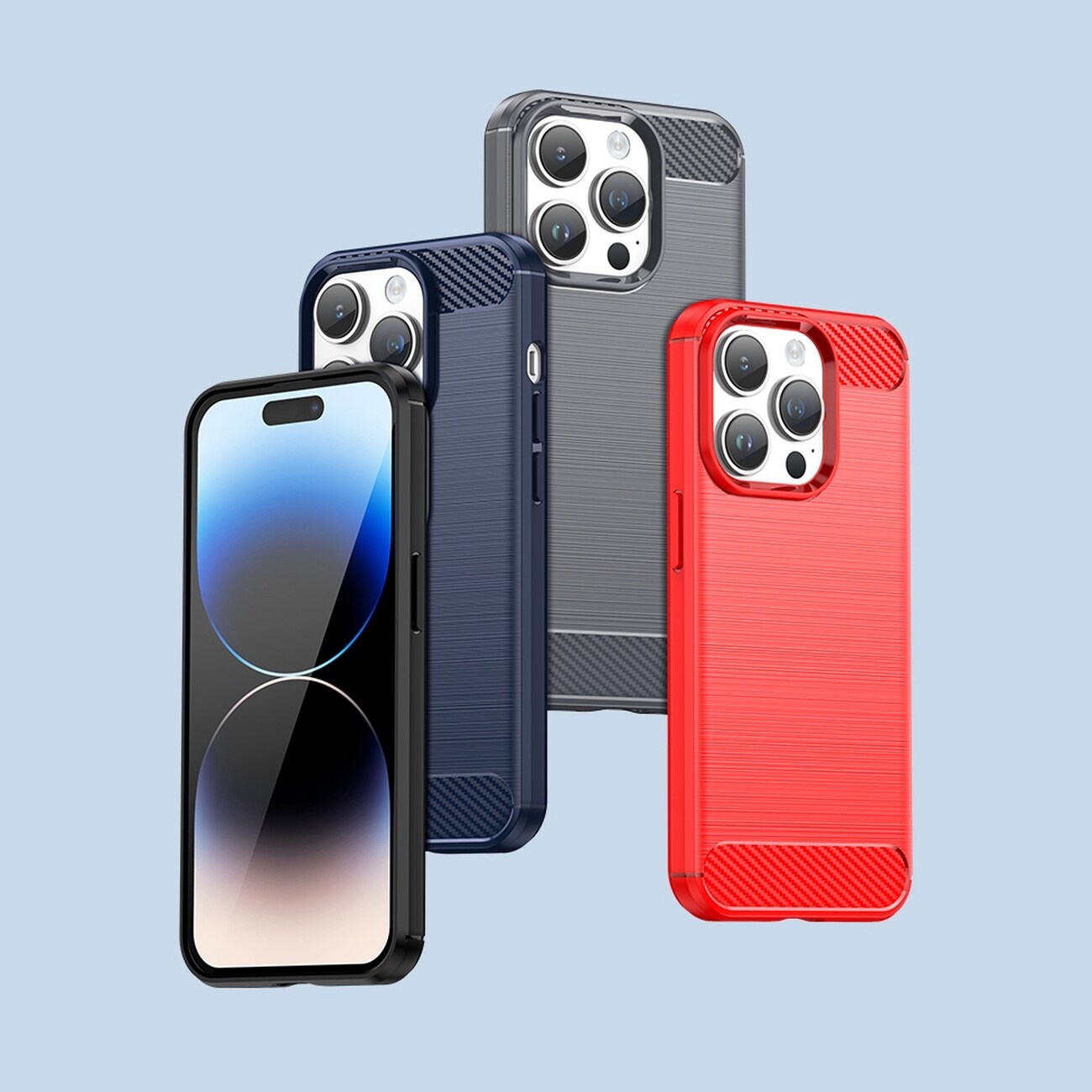 Carbon Case iPhone 14 Pro Max joustava geelinen takakuori musta