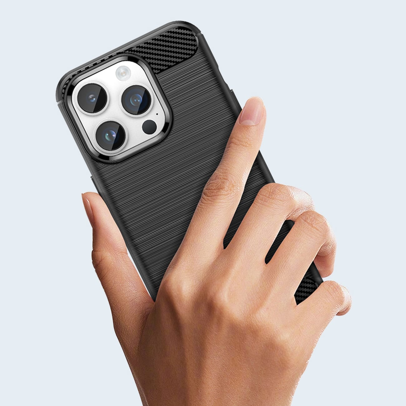 Carbon Case iPhone 14 Pro Max joustava geelinen takakuori musta