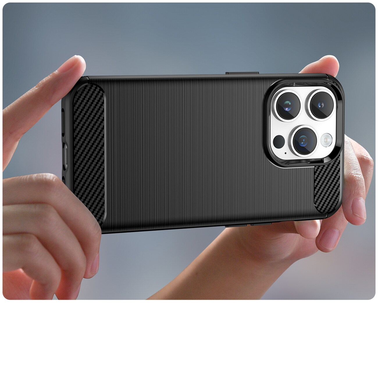 Carbon Case iPhone 14 Pro Max joustava geelinen takakuori musta