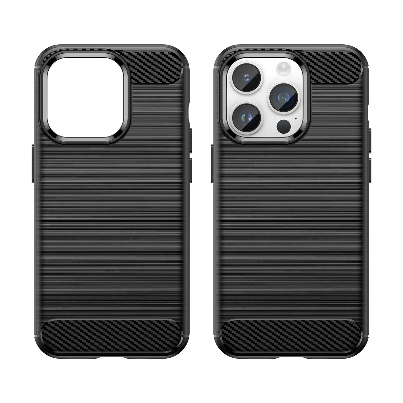 Carbon Case iPhone 14 Pro Max joustava geelinen takakuori musta