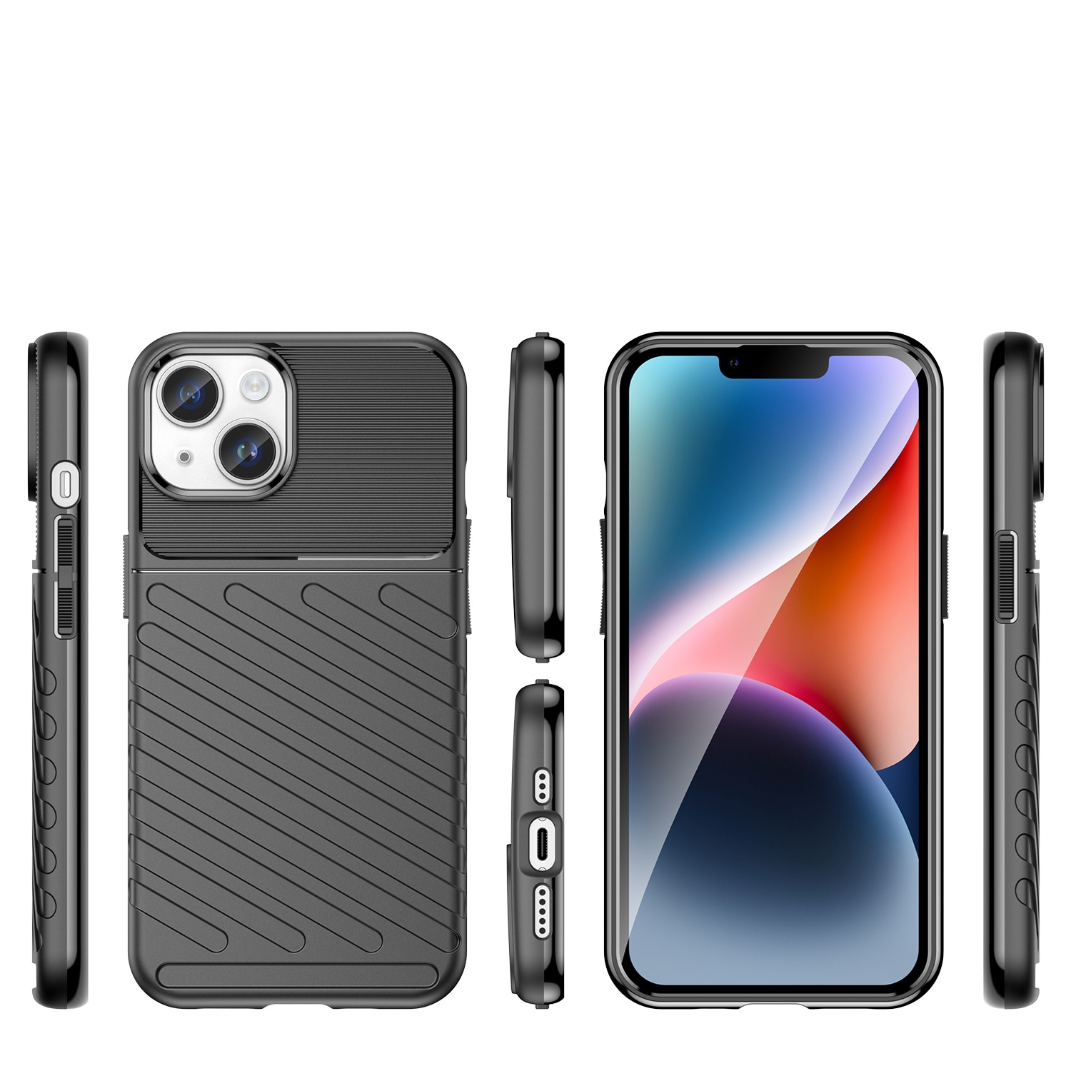 Thunder Case iPhone 14 Plus panssaroitu kotelo musta