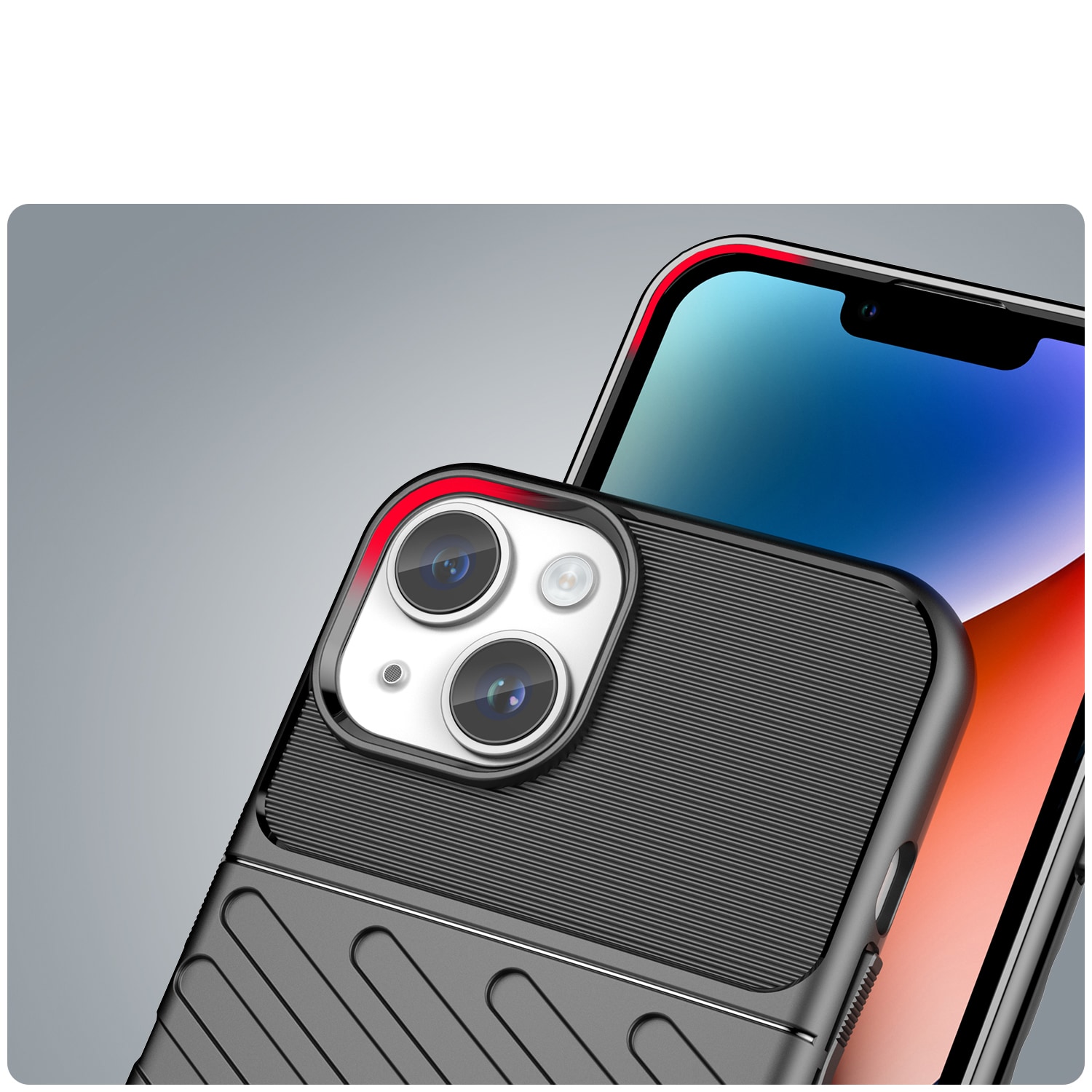 Thunder Case iPhone 14 Plus panssaroitu kotelo musta