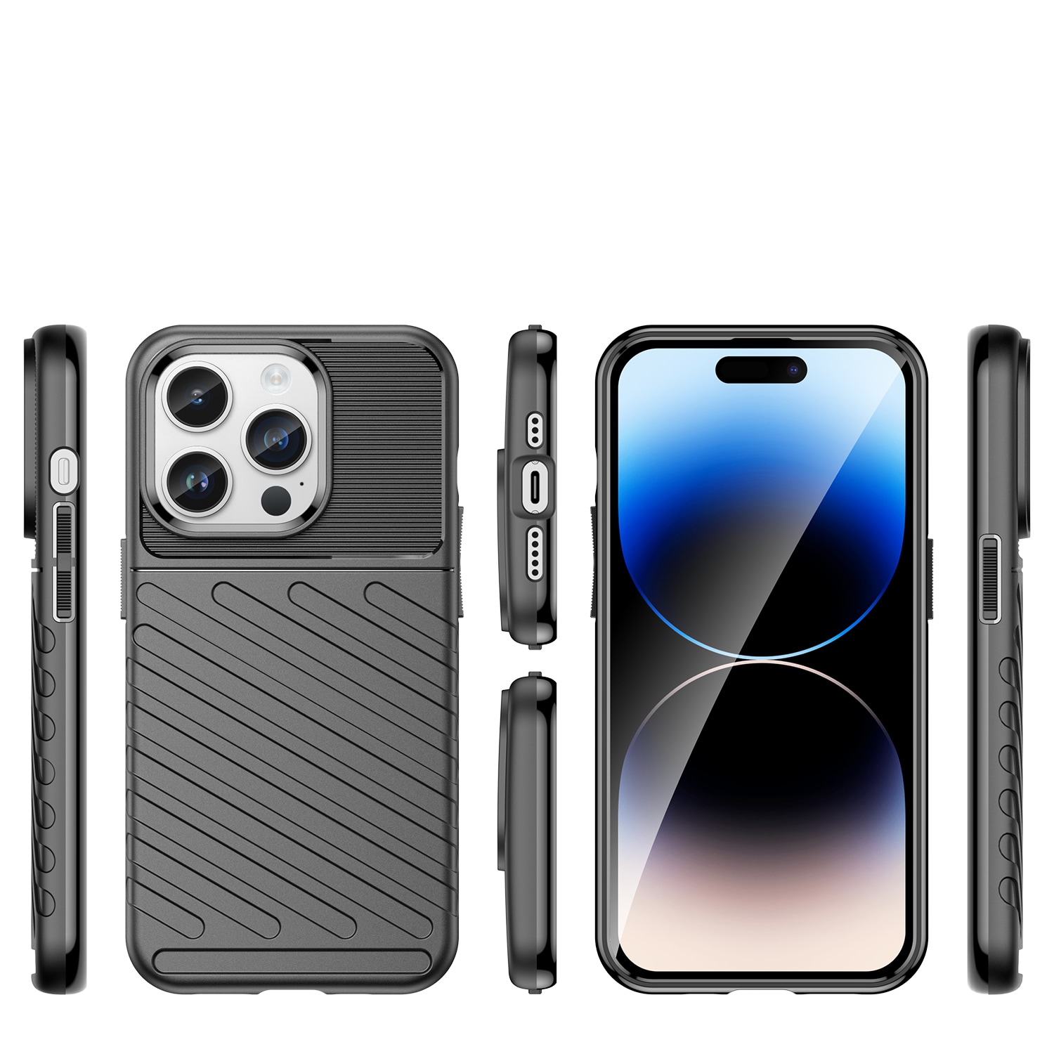 Thunder Case iPhone 14 Pro Max panssaroitu kotelo musta
